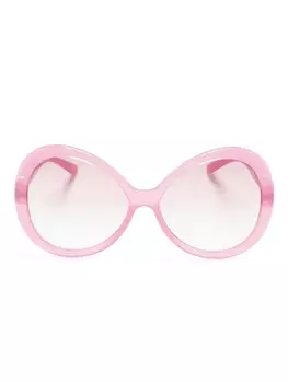 Dolce & Gabbana Eyewear солнцезащитные очки в массивной оправе, розовый