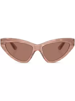 Dolce & Gabbana Eyewear солнцезащитные очки в оправе 'кошачий глаз' с логотипом, коричневый