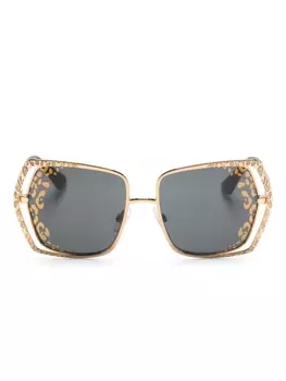Dolce & Gabbana Eyewear солнцезащитные очки в оправе 'бабочка', золотистый