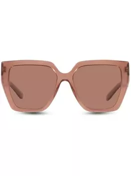 Dolce & Gabbana Eyewear солнцезащитные очки в прозрачной оправе, коричневый