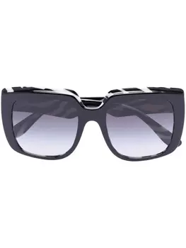 Dolce & Gabbana Eyewear солнцезащитные очки Zebra в квадратной оправе, черный