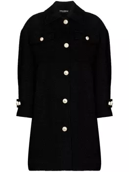 Dolce & Gabbana фактурное однобортное пальто, черный