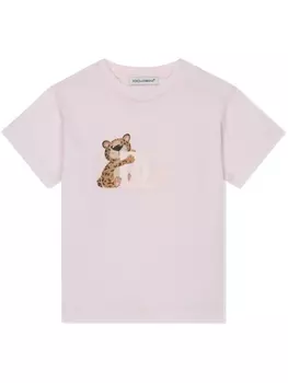 Dolce & Gabbana футболка Baby Leopard, розовый