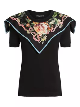 Dolce & Gabbana футболка из смесового шелка, черный