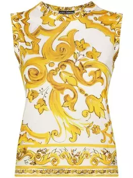Dolce & Gabbana футболка Majolica без рукавов, желтый