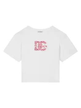 Dolce & Gabbana футболка Majolica с логотипом, белый