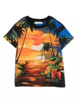Dolce & Gabbana футболка с абстрактным принтом, синий