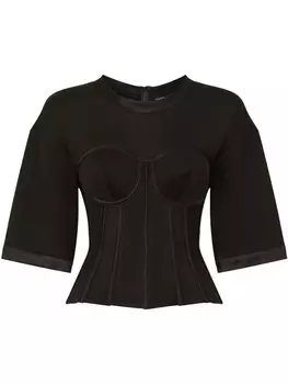 Dolce & Gabbana футболка с бюстье, черный