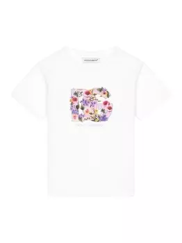 Dolce & Gabbana футболка с цветочным принтом DG, белый