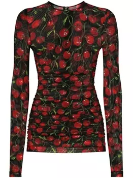 Dolce & Gabbana футболка с длинными рукавами и принтом, черный