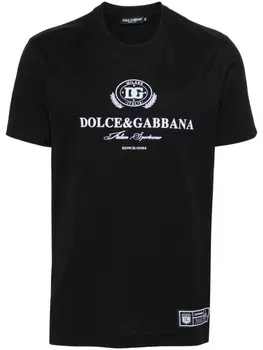 Dolce & Gabbana футболка с фактурным логотипом, черный