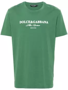 Dolce & Gabbana футболка с фактурным логотипом, зеленый