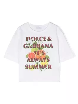 Dolce & Gabbana футболка с графичным принтом, белый