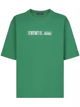 Dolce & Gabbana футболка с графичным принтом, зеленый