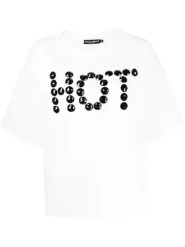 Dolce & Gabbana футболка с кристаллами, белый