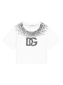 Dolce & Gabbana футболка с кристаллами, белый