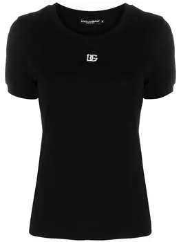 Dolce & Gabbana футболка с кристаллами, черный