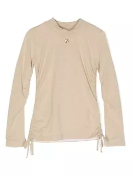 Dolce & Gabbana футболка с кулиской и логотипом, золотистый