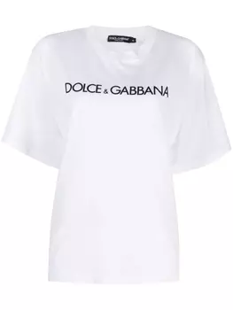 Dolce & Gabbana футболка с логотипом, белый