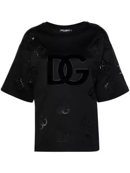 Dolce & Gabbana футболка с логотипом DG, черный