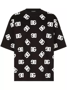 Dolce & Gabbana футболка с логотипом DG, черный
