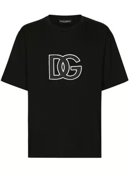 Dolce & Gabbana футболка с логотипом DG, черный
