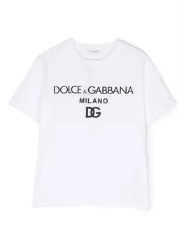 Dolce & Gabbana футболка с логотипом DG Milano, белый