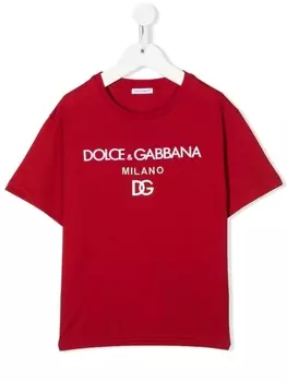 Dolce & Gabbana футболка с логотипом DG Milano, красный