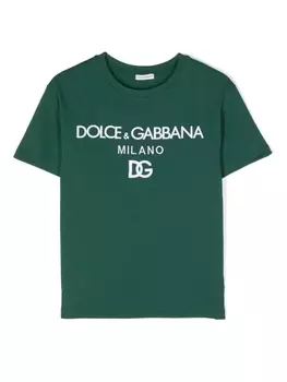 Dolce & Gabbana футболка с логотипом DG Milano, зеленый