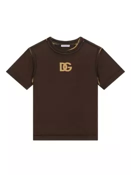 Dolce & Gabbana футболка с логотипом, коричневый