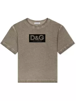 Dolce & Gabbana футболка с логотипом, коричневый