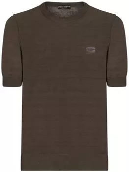 Dolce & Gabbana футболка с логотипом, коричневый