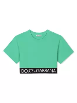 Dolce & Gabbana футболка с логотипом, зеленый