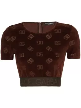 Dolce & Gabbana футболка с монограммой, коричневый