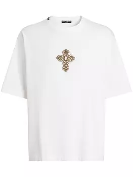 Dolce & Gabbana футболка с нашивкой, белый