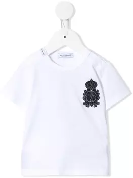 Dolce & Gabbana футболка с нашивкой Heraldic, белый