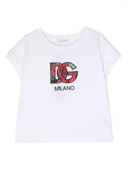 Dolce & Gabbana футболка с нашивкой-логотипом, белый