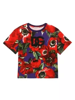 Dolce & Gabbana футболка с принтом Anemone, фиолетовый