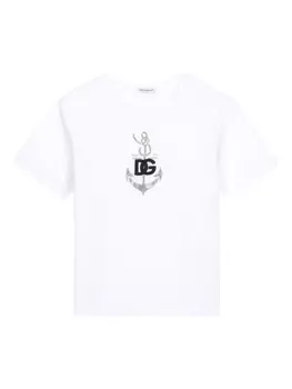 Dolce & Gabbana футболка с принтом и логотипом DG, белый