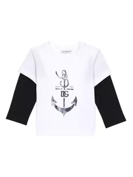 Dolce & Gabbana футболка с принтом и логотипом DG, белый