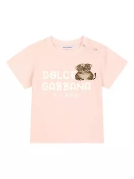Dolce & Gabbana футболка с принтом, розовый