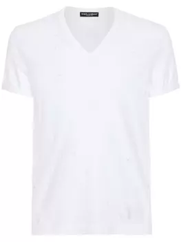 Dolce & Gabbana футболка с прорезями, белый