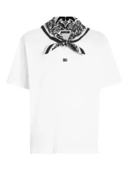 Dolce & Gabbana футболка с шарфом, белый