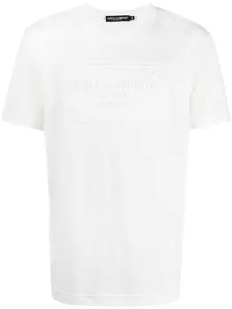 Dolce & Gabbana футболка с тисненым логотипом, белый