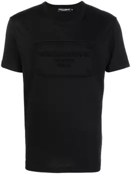 Dolce & Gabbana футболка с тисненым логотипом, черный