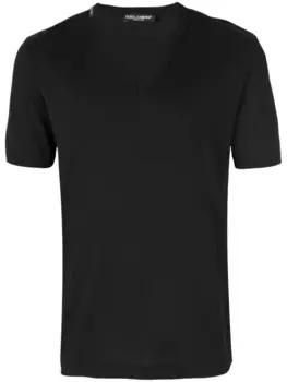 Dolce & Gabbana футболка с V-образным воротником, черный