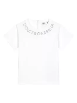 Dolce & Gabbana футболка с вышитым логотипом, белый