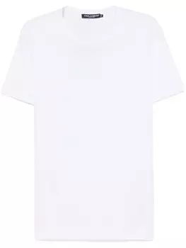 Dolce & Gabbana футболка с вышитым логотипом, белый