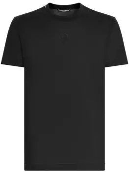 Dolce & Gabbana футболка с вышитым логотипом, черный