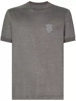 Dolce & Gabbana футболка с вышитым логотипом, серый